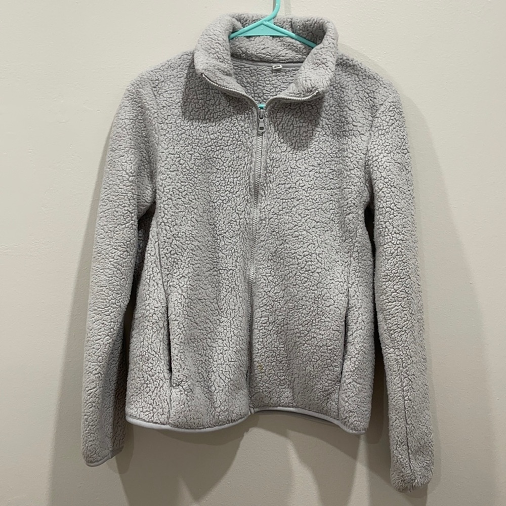 Uniqlo Gray Teddy Sherpa Coat- Medium